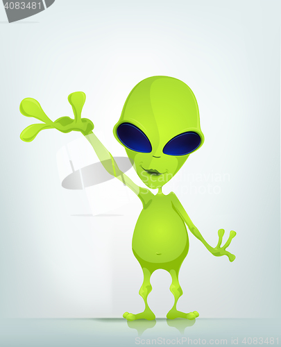 Image of Funny Alien Cartoon Illustration