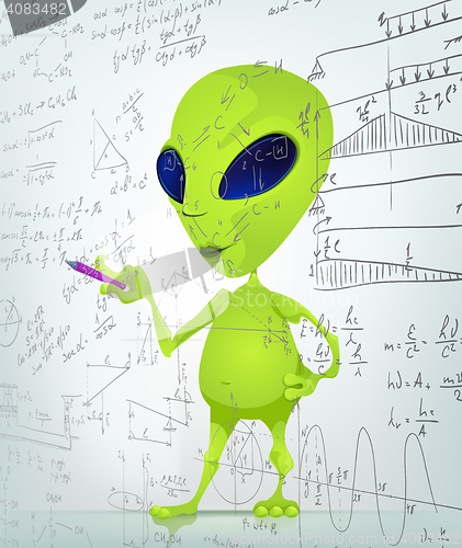 Image of Funny Alien Cartoon Illustration