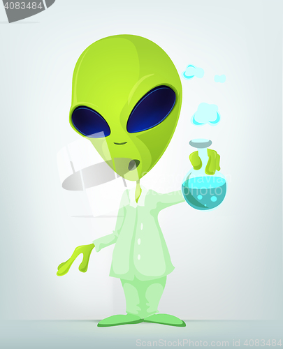 Image of Funny Alien Cartoon Illustration