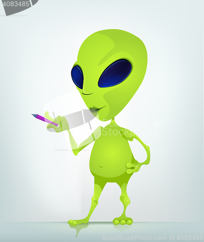 Image of Funny Alien Cartoon Illustration