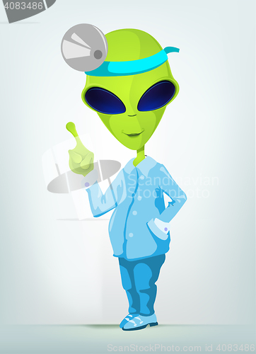 Image of Funny Alien Cartoon Illustration