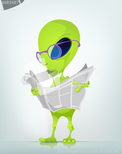 Image of Funny Alien Cartoon Illustration