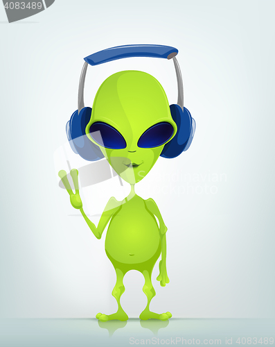 Image of Funny Alien Cartoon Illustration