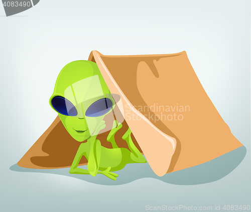 Image of Funny Alien Cartoon Illustration