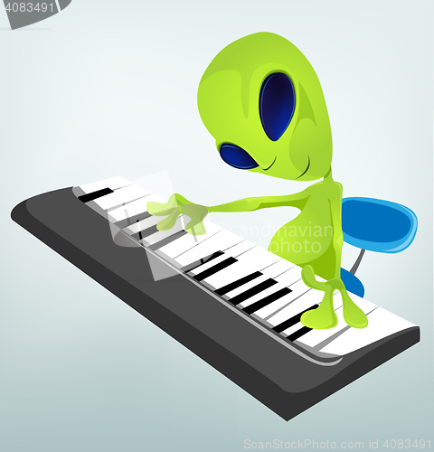 Image of Funny Alien Cartoon Illustration