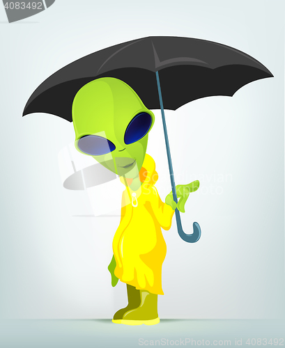 Image of Funny Alien Cartoon Illustration