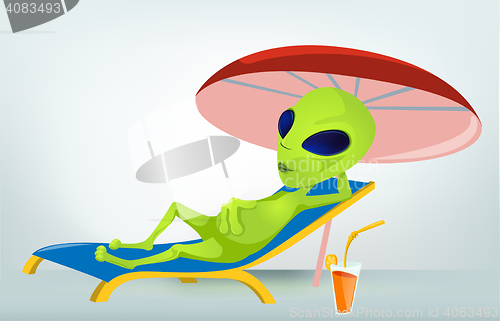 Image of Funny Alien Cartoon Illustration