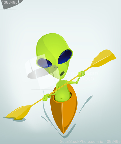 Image of Funny Alien Cartoon Illustration