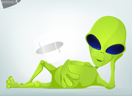 Image of Funny Alien Cartoon Illustration