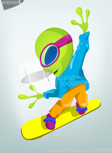 Image of Funny Alien Cartoon Illustration