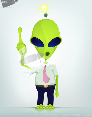 Image of Funny Alien Cartoon Illustration