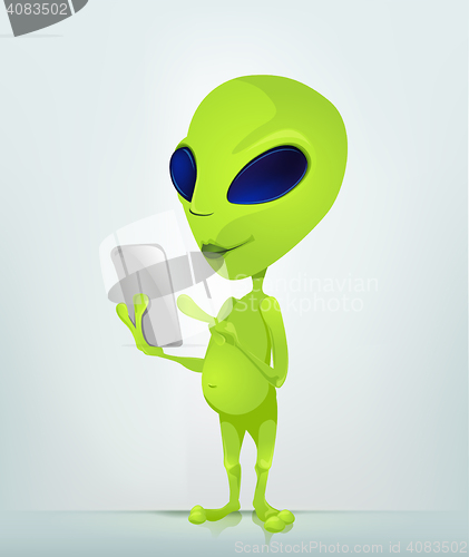 Image of Funny Alien Cartoon Illustration