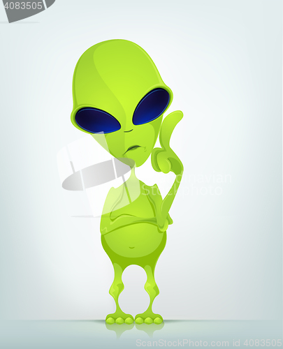 Image of Funny Alien Cartoon Illustration