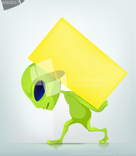 Image of Funny Alien Cartoon Illustration