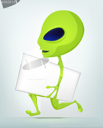 Image of Funny Alien Cartoon Illustration