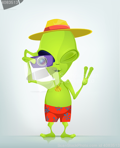 Image of Funny Alien Cartoon Illustration