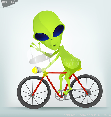 Image of Funny Alien Cartoon Illustration