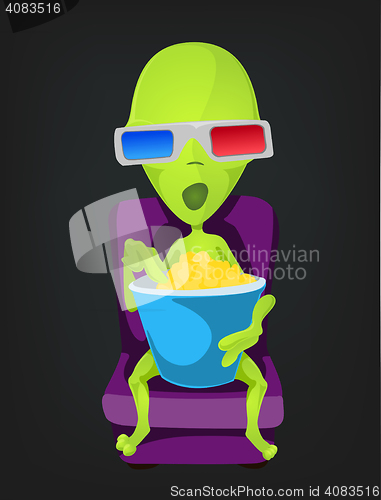 Image of Funny Alien Cartoon Illustration