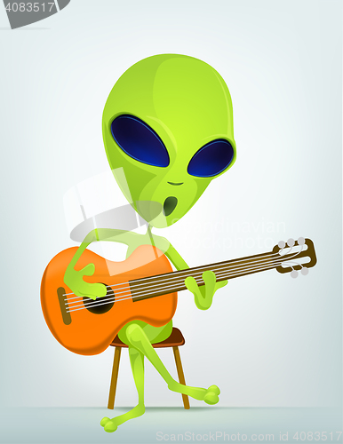 Image of Funny Alien Cartoon Illustration