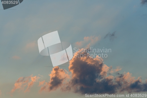 Image of Beautiful sky with fluffy clouds