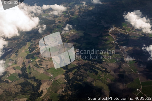 Image of Green terrian aerial view