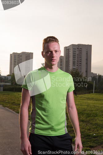 Image of portrait of a young man on jogging