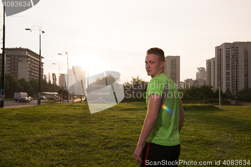 Image of portrait of a young man on jogging