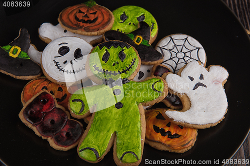 Image of Homemade delicious ginger biscuits for Halloween