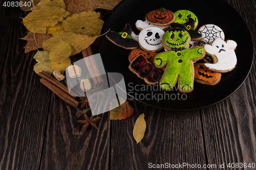 Image of Homemade delicious ginger biscuits for Halloween