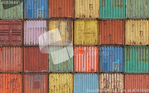 Image of Cargo containers in shipyard