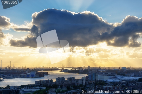 Image of Industrial zone at sunset