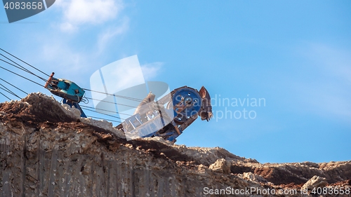 Image of Large excavator machine in the mine