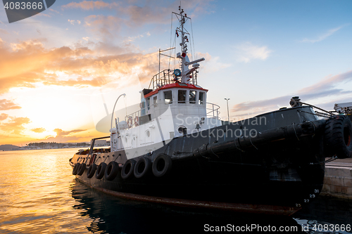 Image of Fishing boat at dawn