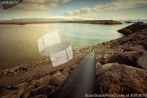 Image of Sewage pipe running into bay