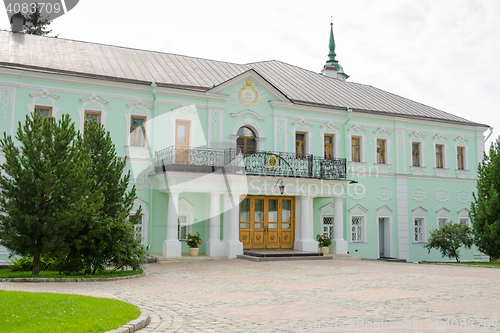 Image of Sergiev Posad - August 10, 2015: View of the building of the Metropolitan\'s chambers of Holy Trinity Sergius Lavra