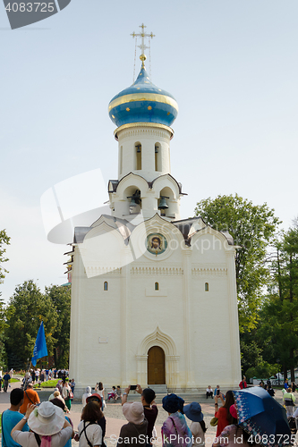 Image of Sergiev Posad - August 10, 2015: Spirit temple of the Holy Trinity St. Sergius Lavra