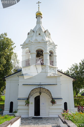 Image of Sergiev Posad - August 10, 2015: Belfry Pyatnitskaya church in Sergiev Posad