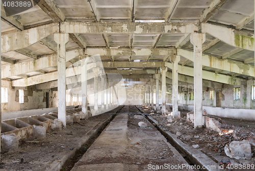 Image of Inside of an old abandoned barn