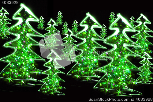 Image of abstract christmas trees
