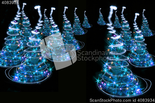 Image of abstract christmas trees