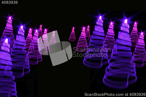 Image of abstract christmas trees