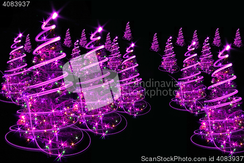 Image of abstract christmas trees