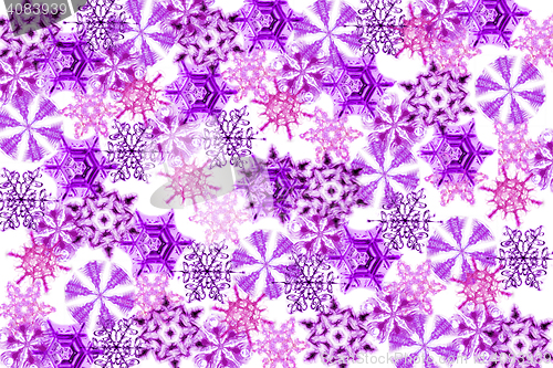 Image of violet snow flakes