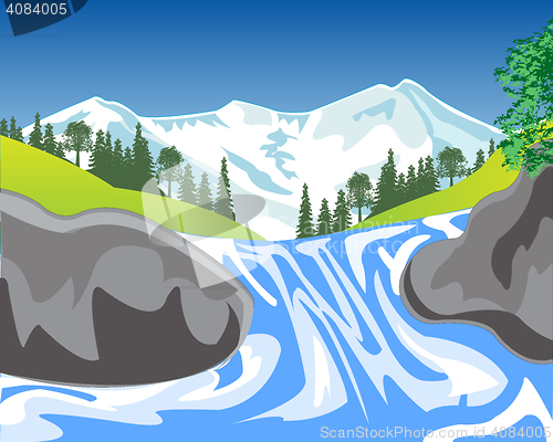 Image of Waterfall in mountain