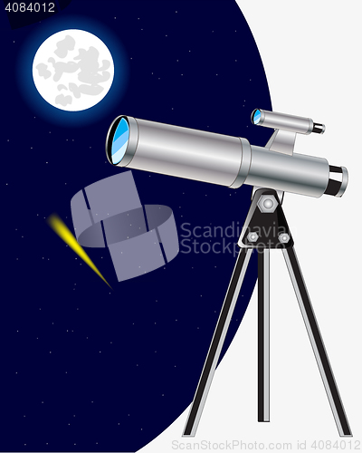 Image of Telescope and starry sky