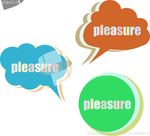 Image of pleasure. Set of stickers, labels, tags. Template for infographics. Icon set. Icon flat. Vector illustration