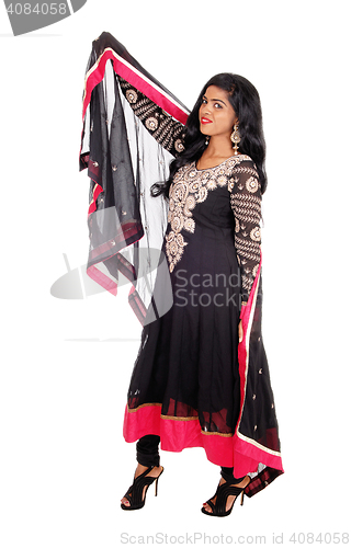 Image of Pretty Indian woman standing.