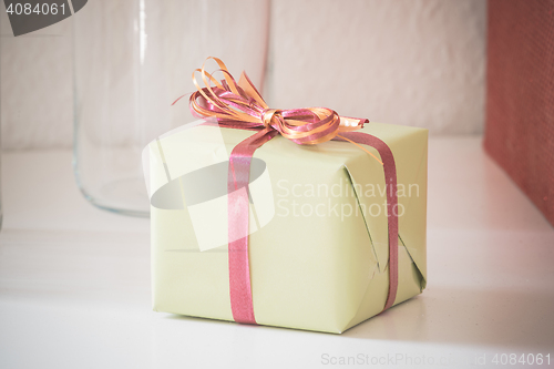 Image of Package with colorful ribbon