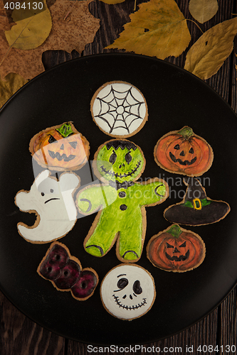 Image of Homemade delicious ginger biscuits for Halloween