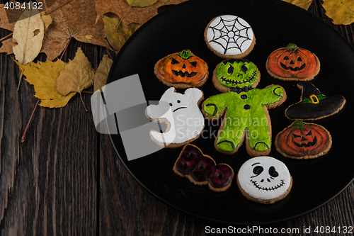 Image of Homemade delicious ginger biscuits for Halloween